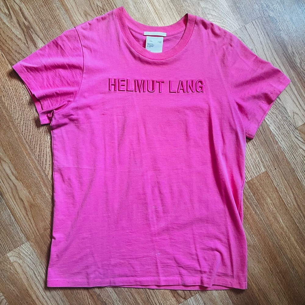 Helmut Lang Pink Crewneck T-shirt
Logo stitched in pink, tone on tone